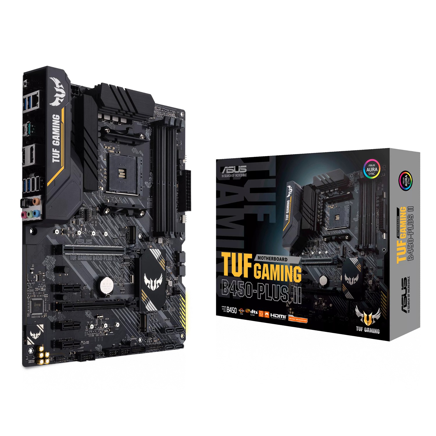 ASUS TUF GAMING B450-PLUS II, AMD, Sockel AM4, AMD Ryzen 3000 Series, DDR4-SDRAM, 128 GB, DIMM