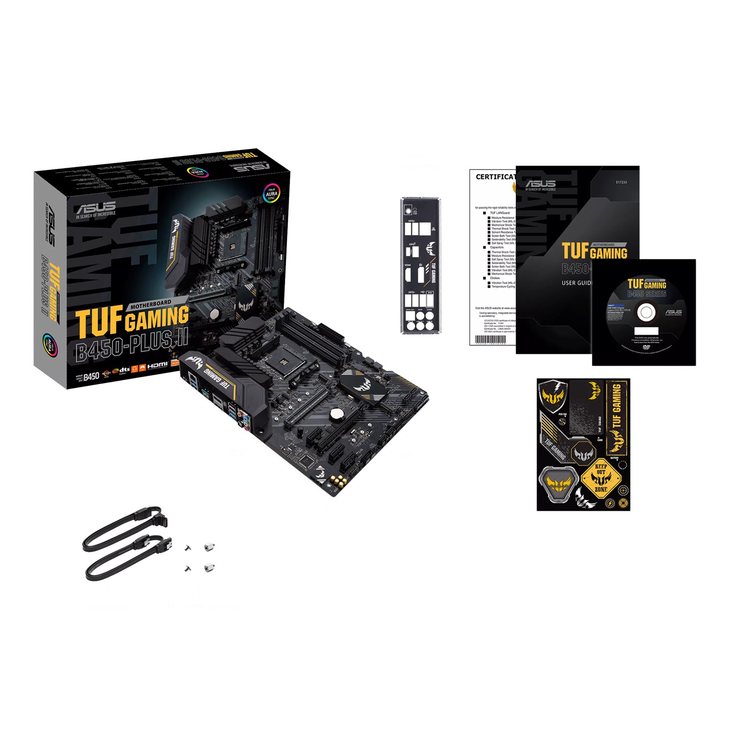 Zweites Bild vonASUS TUF GAMING B450-PLUS II, AMD, Sockel AM4, AMD Ryzen 3000 Series, DDR4-SDRAM, 128 GB, DIMM