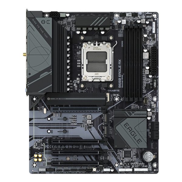 Zweites Bild vonGigabyte B650 EAGLE AX Mainboard - AMD Ryzen 9000er-Serie, 12+2+2 Phasen VRM, bis zu 7600 MHz DDR5 (OC), 1xPCIe 5.0 + 2xPCIe 4.0 M.2, GbE LAN, WIFI 6E, USB 3.2 Gen 2, AMD, Sockel AM5, AMD Ryzen 7000 Series, AMD Ryzen 8000 Series, AMD Ryzen 9000 Series, So