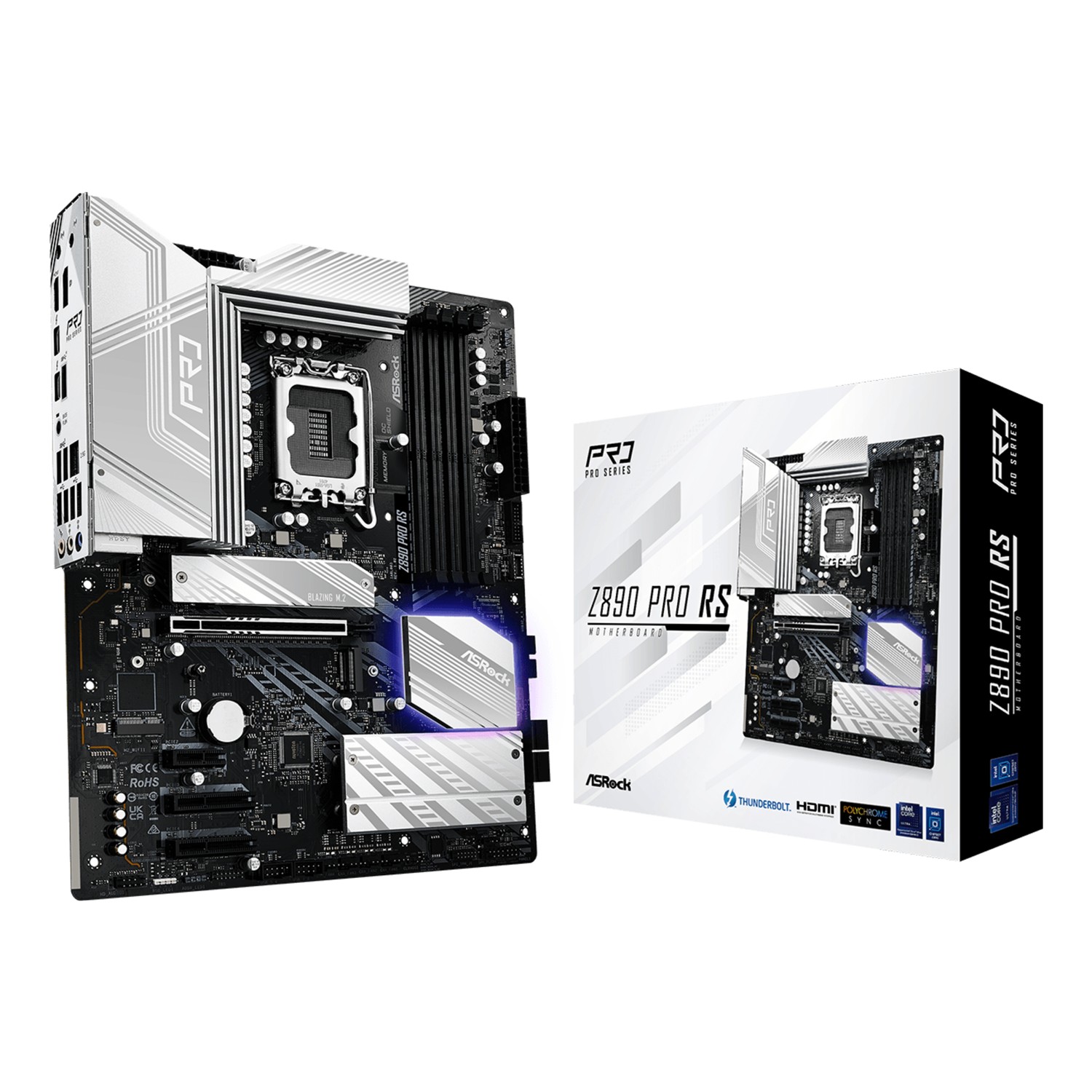 ASRock Z890 Pro RS, Intel, LGA 1851 (Socket V1), Intel Core Ultra (Series 2), LGA 1851, DDR5-SDRAM, 256 GB