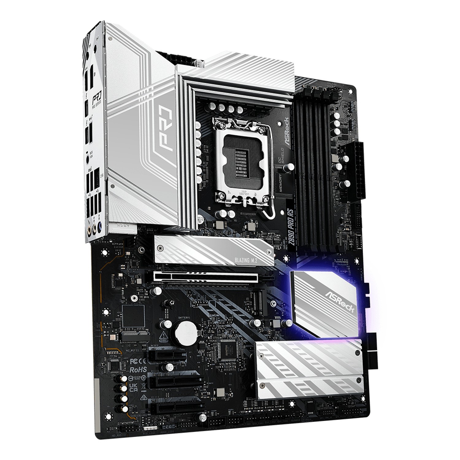 Zweites Bild vonASRock Z890 Pro RS, Intel, LGA 1851 (Socket V1), Intel Core Ultra (Series 2), LGA 1851, DDR5-SDRAM, 256 GB
