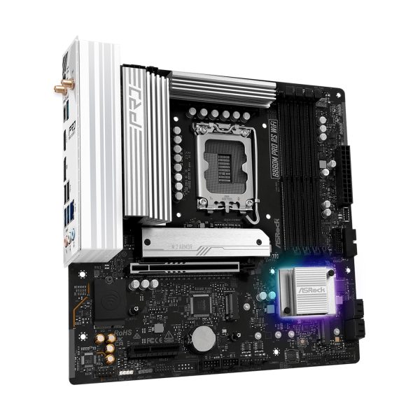 Zweites Bild vonASRock B860M Pro RS WiFi, Intel, LGA 1851 (Socket V1), Intel Core Ultra (Series 2), DDR5-SDRAM, 256 GB, DIMM