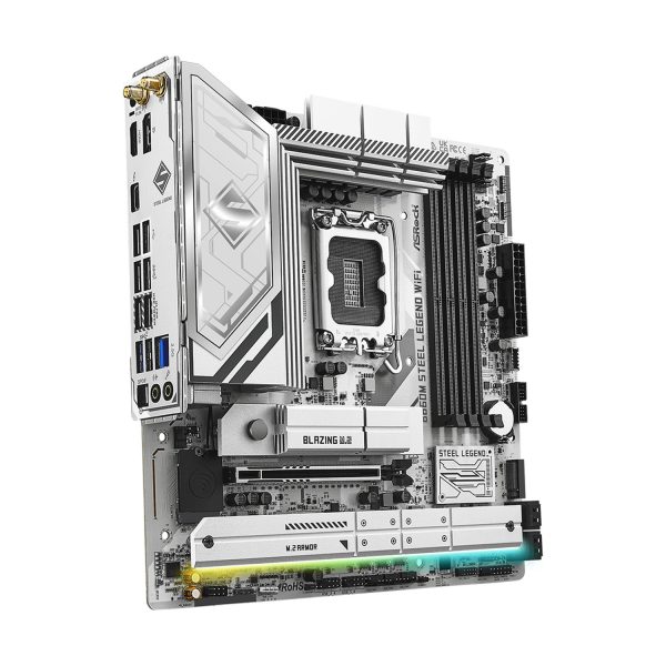 Zweites Bild vonASRock B860M Steel Legend WiFi, Intel, LGA 1851 (Socket V1), Intel Core Ultra (Series 2), DDR5-SDRAM, 256 GB, DIMM