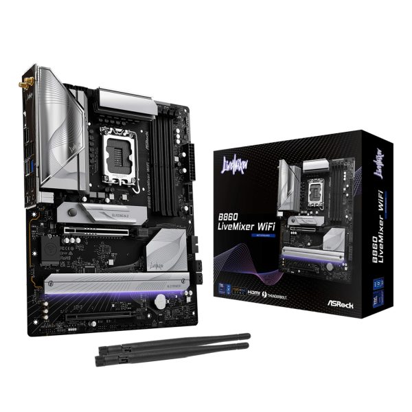 ASRock B860 LiveMixer WiFi, Intel, LGA 1851 (Socket V1), Intel Core Ultra (Series 2), LGA 1851, DDR5-SDRAM, 256 GB
