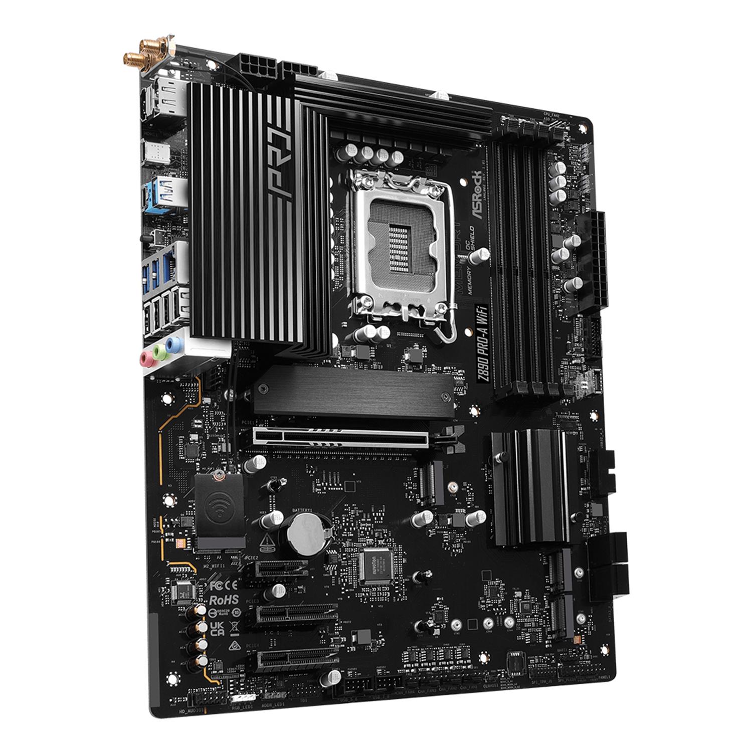 Zweites Bild vonASRock Z890 Pro-A WiFi, Intel, LGA 1851 (Socket V1), Intel Core Ultra (Series 2), LGA 1851, DDR5-SDRAM, 256 GB