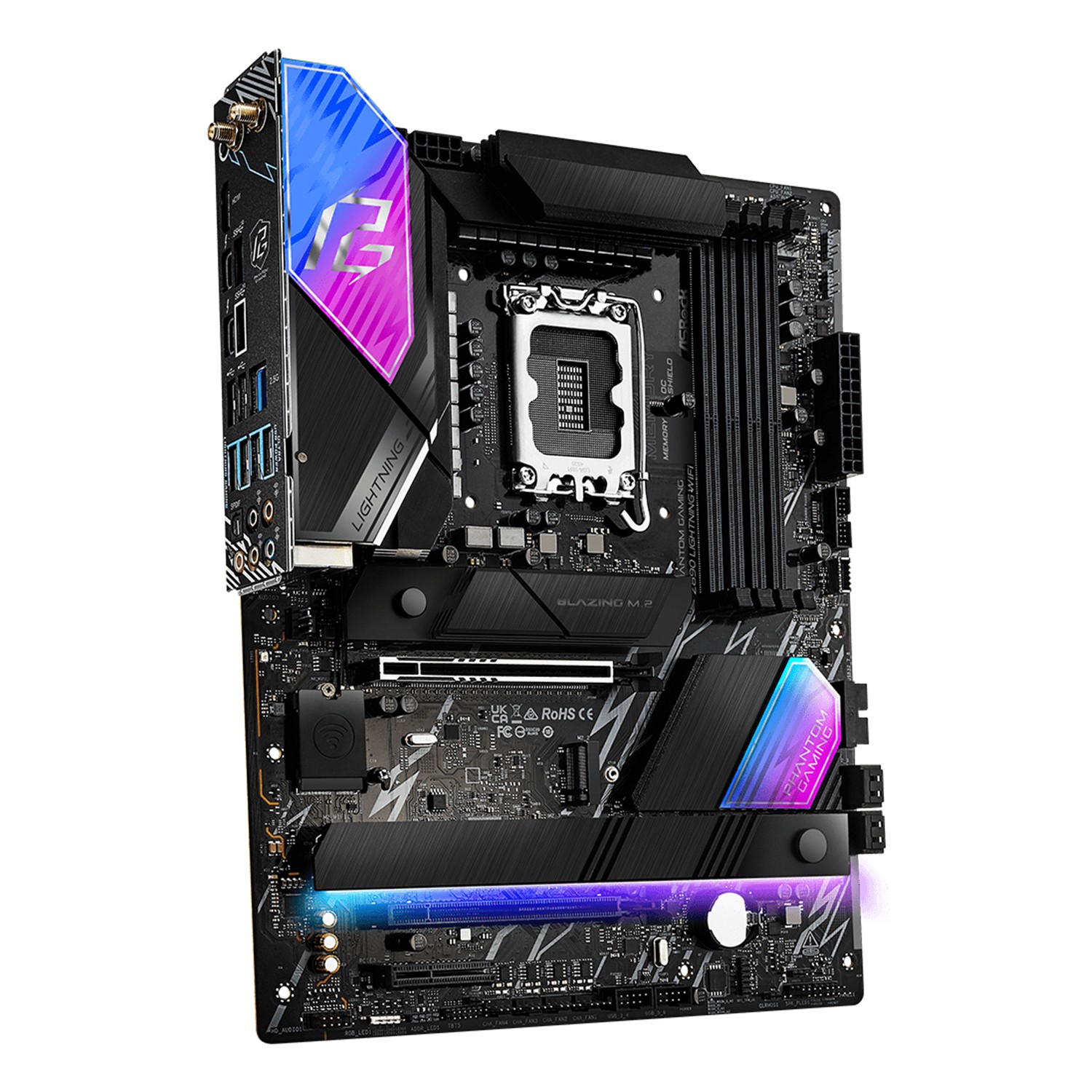 Zweites Bild vonASRock Z890 Lightning WiFi, Intel, LGA 1851 (Socket V1), Intel Core Ultra (Series 2), DDR5-SDRAM, 256 GB, DIMM