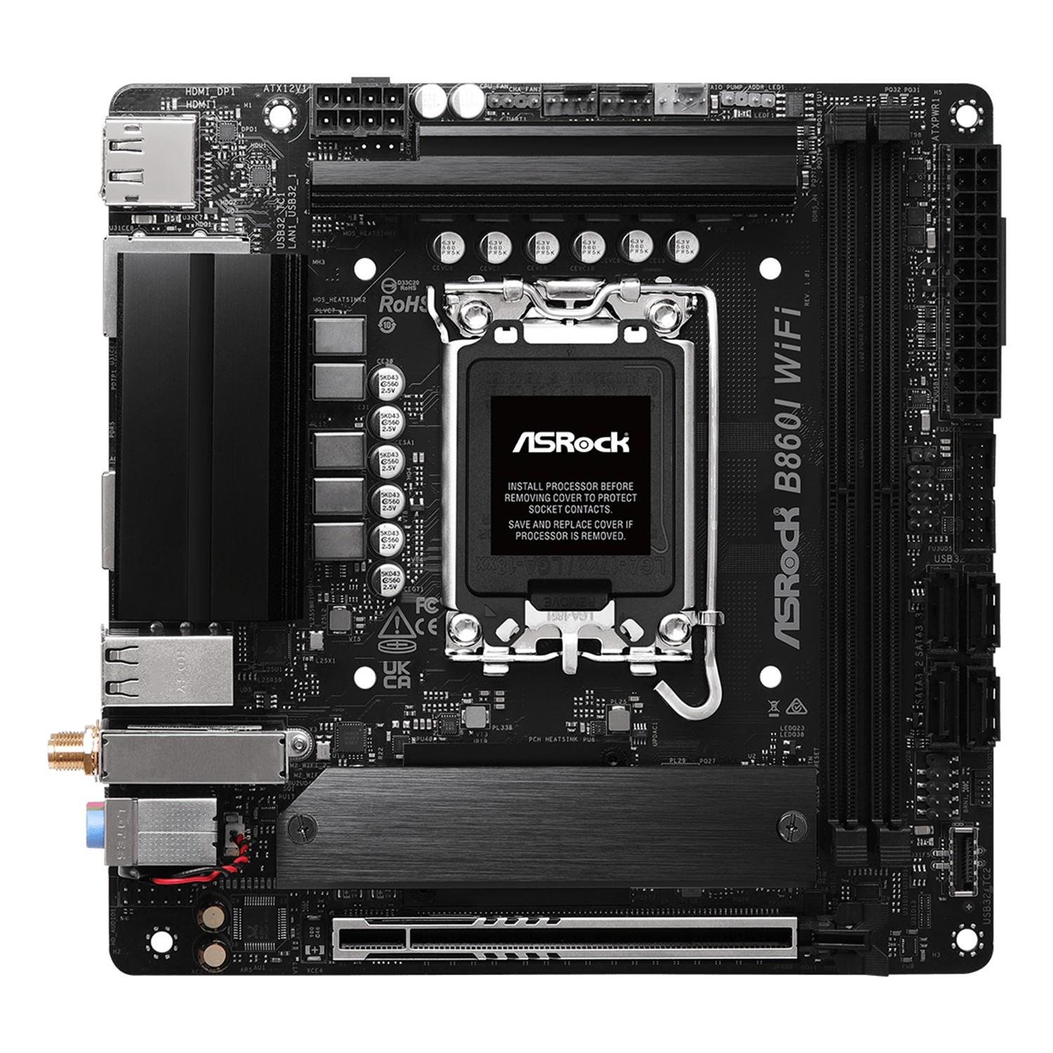 Zweites Bild vonASRock B860I WiFi, Intel, LGA 1851 (Socket V1), DDR5-SDRAM, 128 GB, DIMM, Zweikanalig
