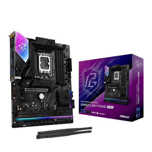 ASRock B860 Lightning WiFi, Intel, LGA 1851 (Socket V1), Intel Core Ultra (Series 2), DDR5-SDRAM, 256 GB, DIMM