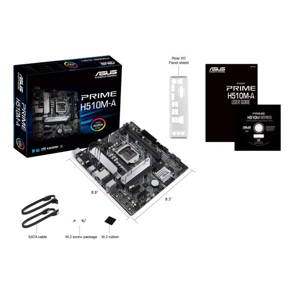Zweites Bild vonASUS PRIME H510M-A, Intel, LGA 1200 (Socket H5), Intel® Celeron®, Intel® Core™ i5, Intel® Core™ i7, Intel® Core™ i9, Intel® Pentium®, DDR4-SDRAM, 64 GB, DIMM