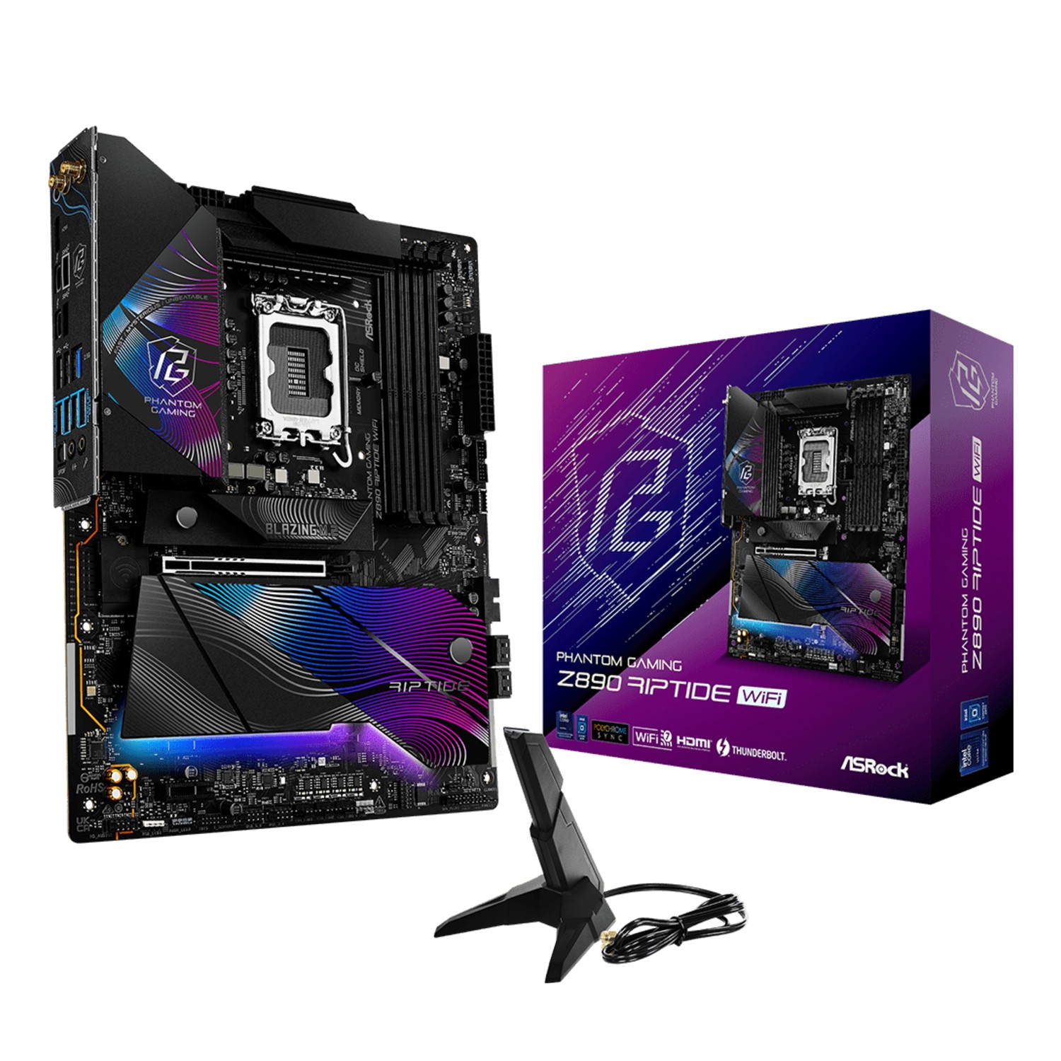 ASRock Z890 Riptide WiFi, Intel, LGA 1851 (Socket V1), Intel Core Ultra (Series 2), DDR5-SDRAM, 256 GB, DIMM