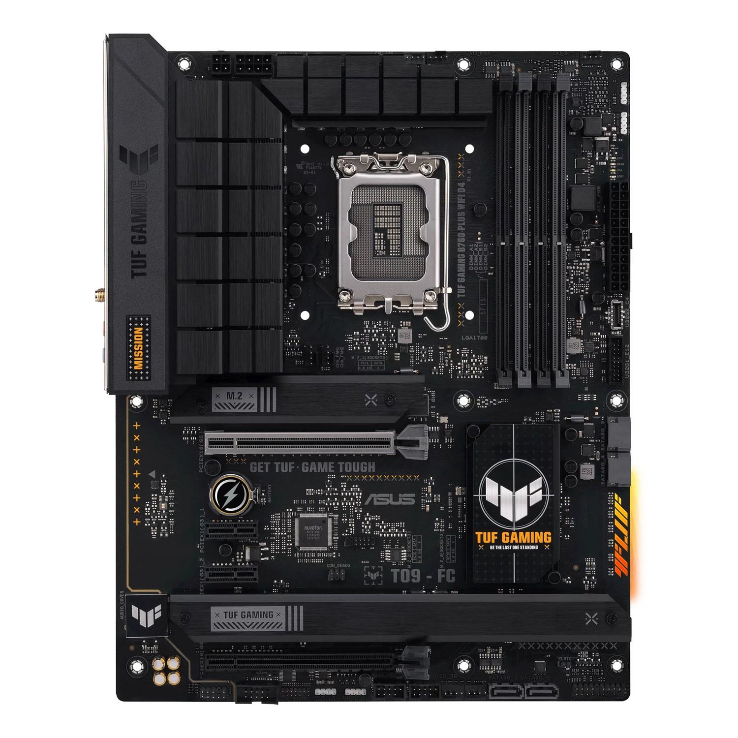 ASUS TUF GAMING B760-PLUS WIFI D4, Intel, LGA 1700, Intel® Celeron®, Intel® Core™ i3, Intel® Core™ i5, Intel® Core™ i7, Intel® Core™ i9,..., LGA 1700, DDR4-SDRAM, 128 GB