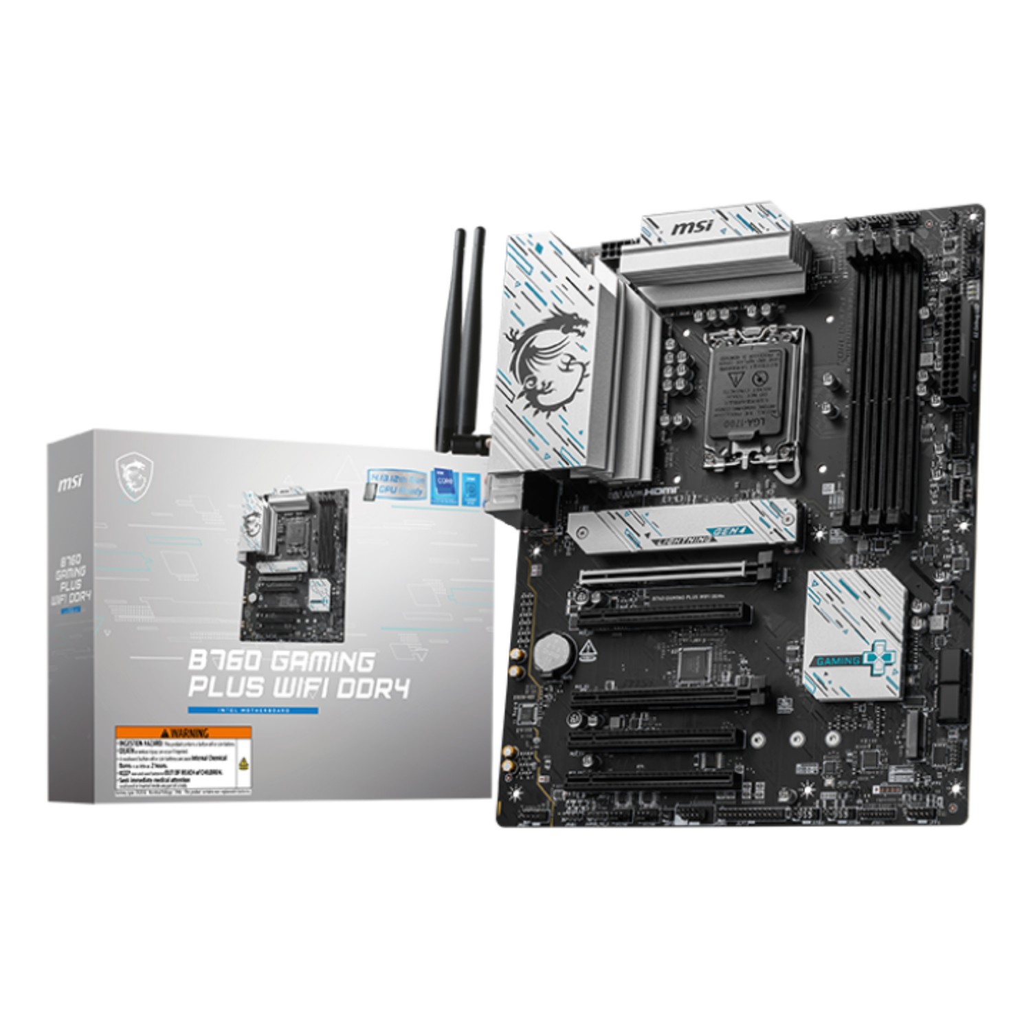 MSI B760 GAMING PLUS WIFI DDR4, Intel, LGA 1700, Intel® Celeron®, Intel® Pentium® Gold, LGA 1700, 128 GB, DDR4-SDRAM