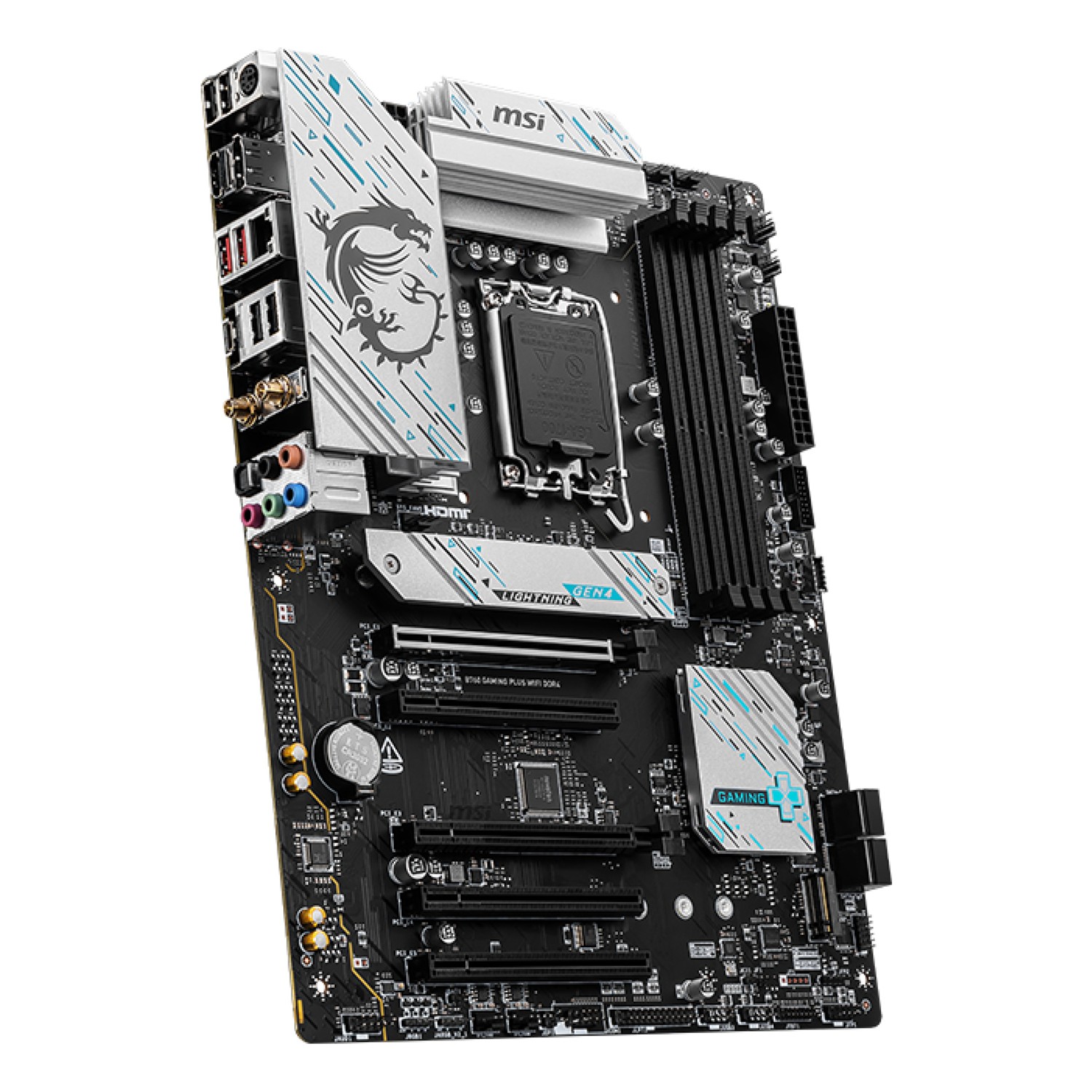 Zweites Bild vonMSI B760 GAMING PLUS WIFI DDR4, Intel, LGA 1700, Intel® Celeron®, Intel® Pentium® Gold, LGA 1700, 128 GB, DDR4-SDRAM