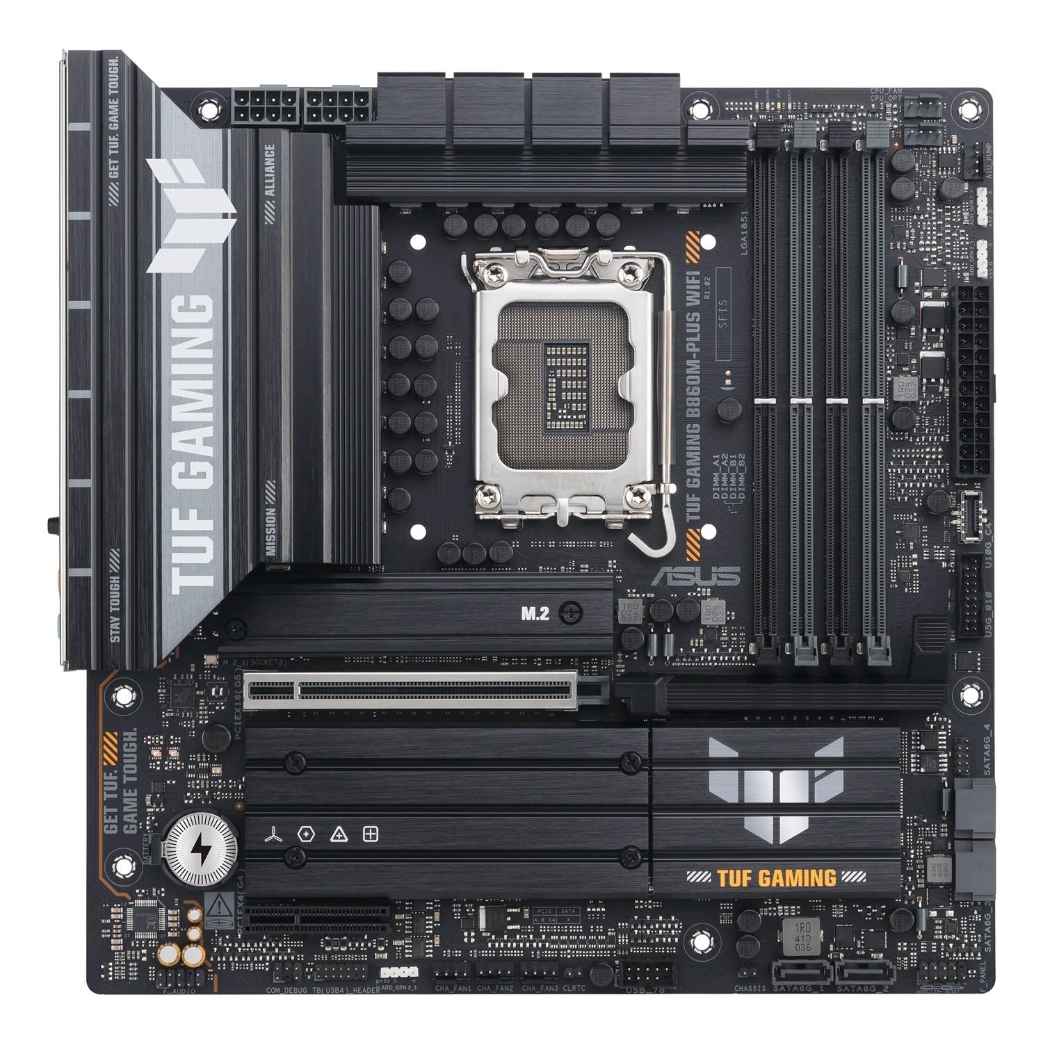 ASUS TUF GAMING B860M-PLUS WIFI, Intel, LGA 1851 (Socket V1), Intel Core Ultra (Series 2), LGA 1851, DDR5-SDRAM, 256 GB