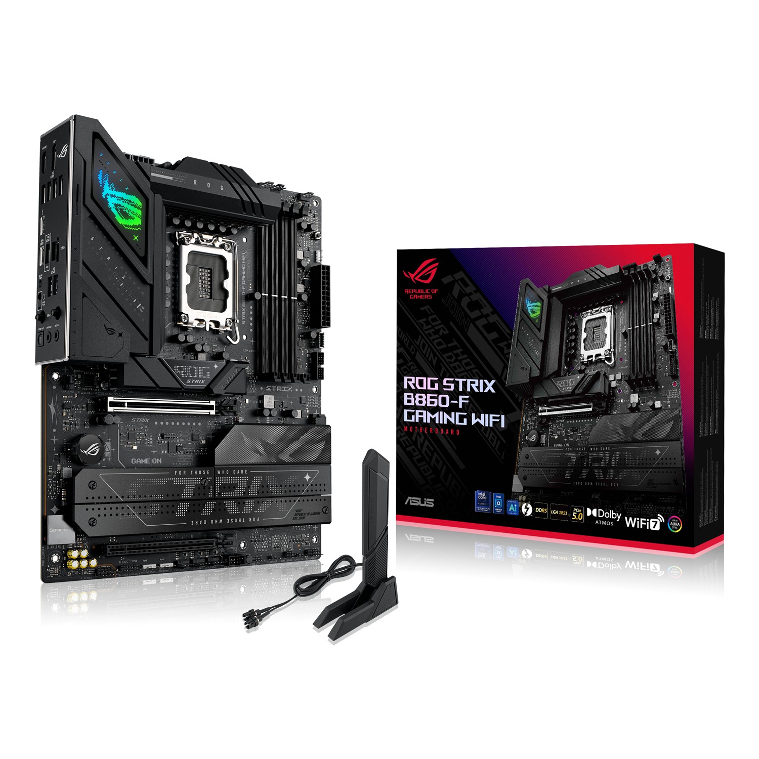 ASUS ROG STRIX B860-F GAMING WIFI, Intel, LGA 1851 (Socket V1), Intel Core Ultra (Series 2), DDR5-SDRAM, 256 GB, DIMM