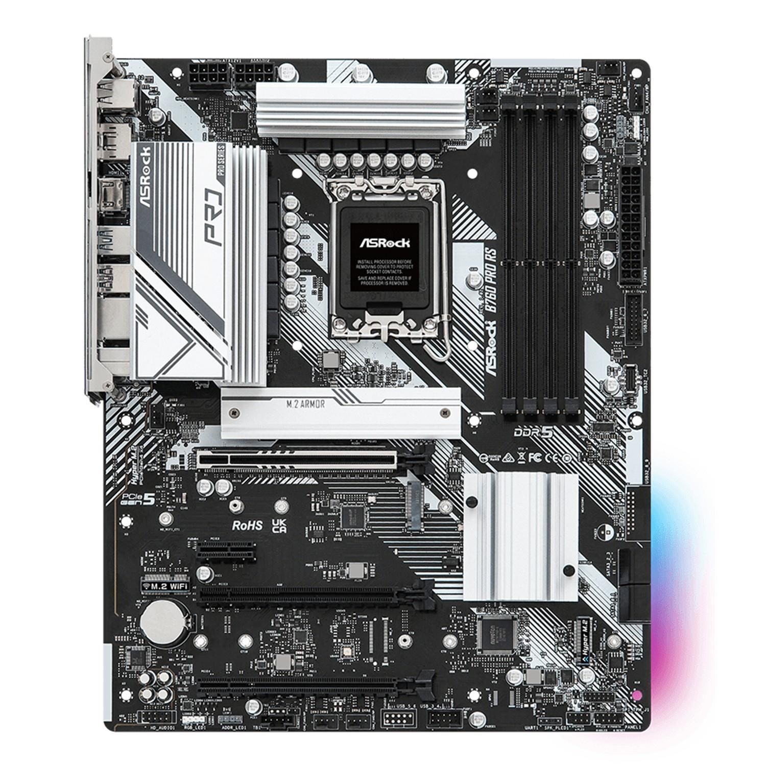 ASRock B760 PRO RS, Intel, LGA 1700, Intel® Core™ i3, Intel® Core™ i5, Intel® Core™ i7, Intel® Core™ i9, LGA 1700, DDR5-SDRAM, 128 GB