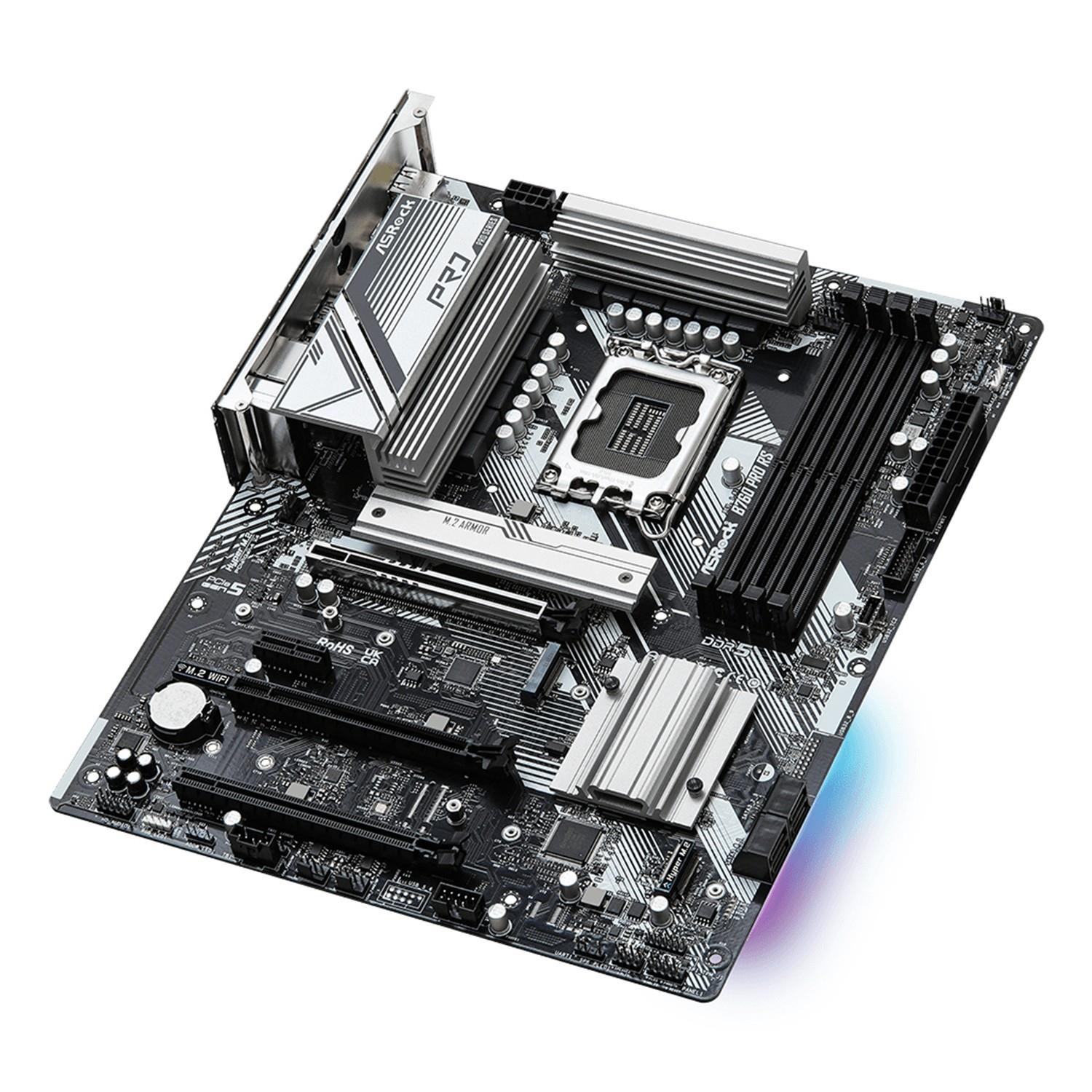 Zweites Bild vonASRock B760 PRO RS, Intel, LGA 1700, Intel® Core™ i3, Intel® Core™ i5, Intel® Core™ i7, Intel® Core™ i9, LGA 1700, DDR5-SDRAM, 128 GB