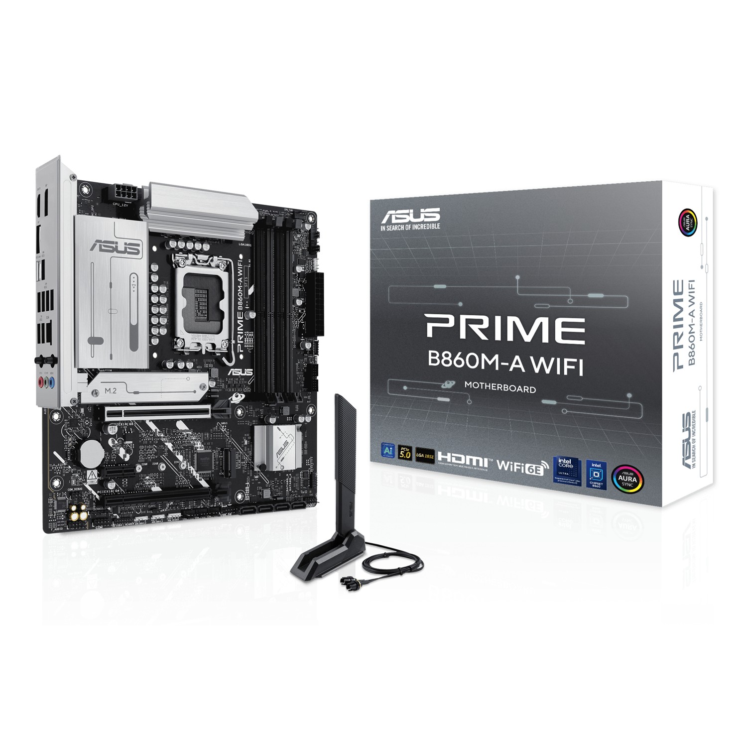 ASUS PRIME B860M-A WIFI, Intel, LGA 1851 (Socket V1), Intel Core Ultra (Series 2), LGA 1851, DDR5-SDRAM, 256 GB