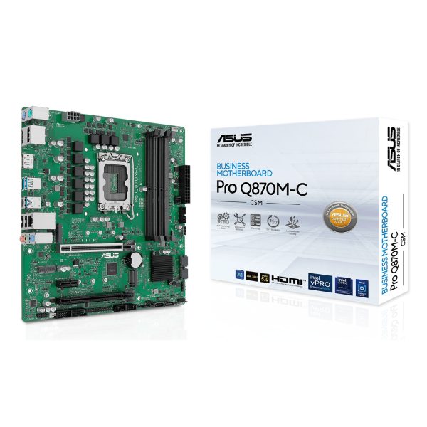 ASUS PRO Q870M-C-CSM, Intel, LGA 1851 (Socket V1), Intel Core Ultra (Series 2), DDR5-SDRAM, 256 GB, DIMM