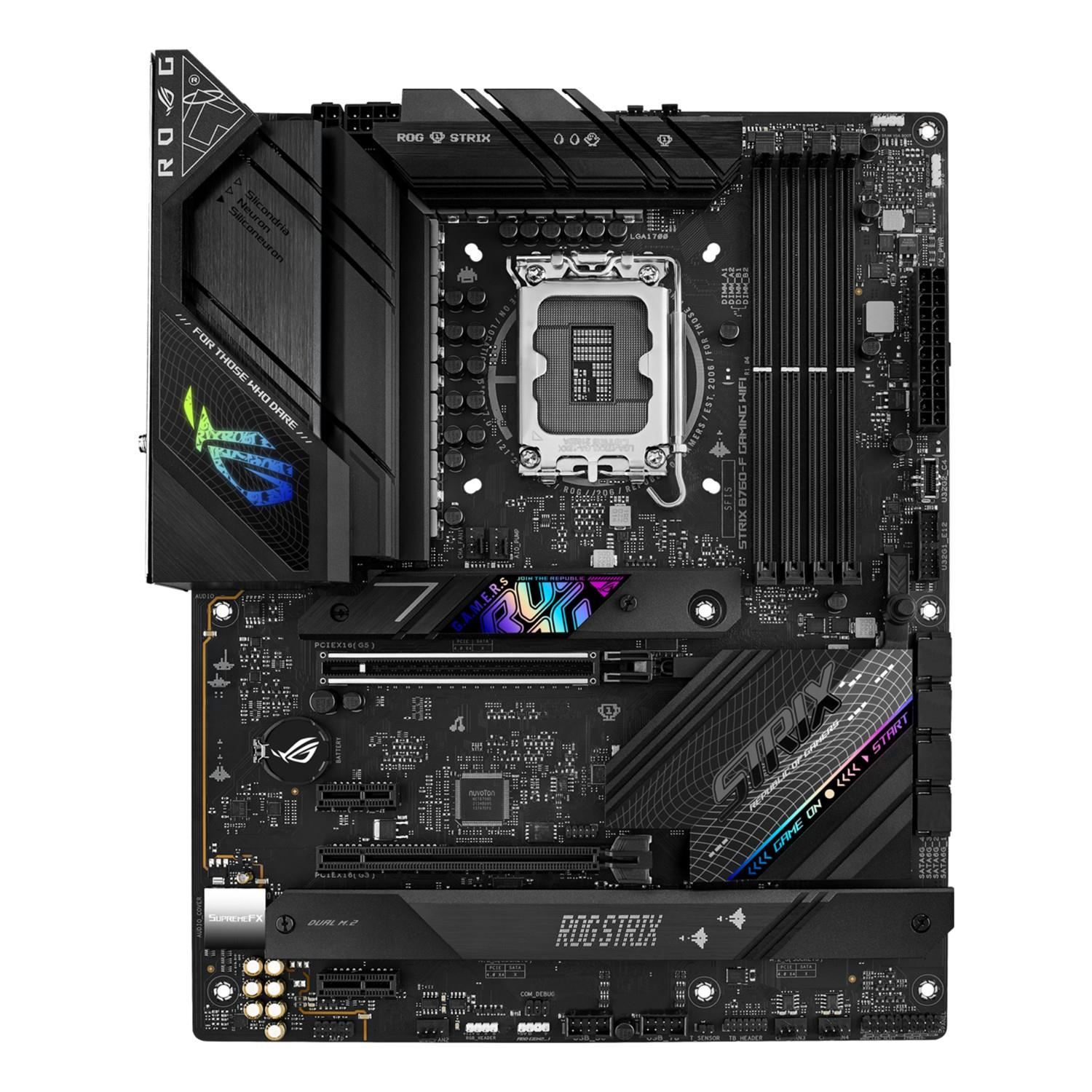 ASUS ROG STRIX B760-F GAMING WIFI, Intel, LGA 1700, Intel® Celeron®, Intel® Pentium® Gold, Intel® Core™ i3, Intel® Core™ i5, Intel® Core™..., LGA 1700, DDR5-SDRAM, 128 GB