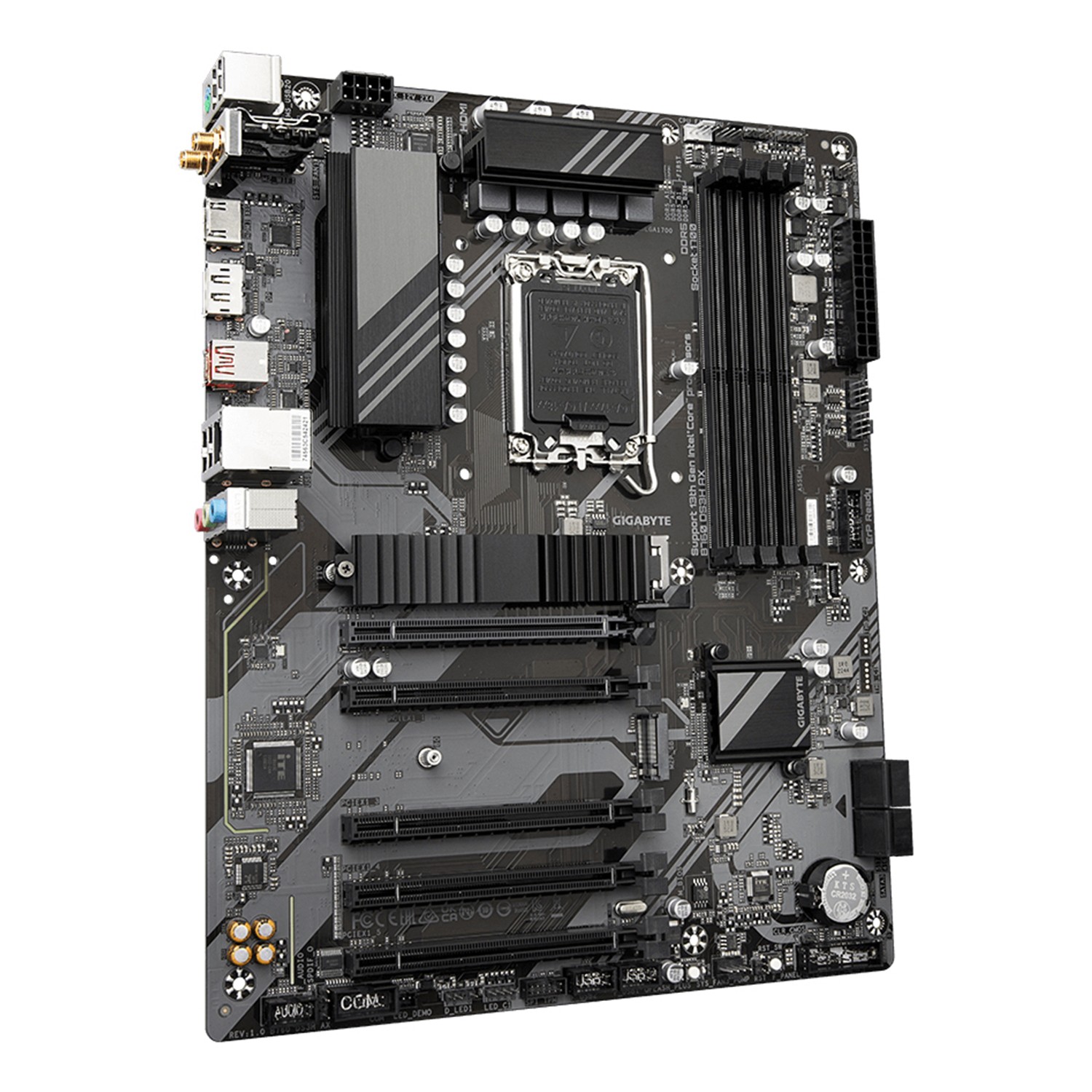 Zweites Bild vonGigabyte B760 DS3H AX Mainboard - Unterstützt Intel Core Prozessoren der 14. Generation, 8+2+1 Phasen digitales VRM, bis zu 7600MHz DDR5 (OC), 2x PCIe 4.0 M.2, Wi-Fi 6E, GbE LAN, USB 3.2 Gen 2x2, Intel, LGA 1700, Intel® Celeron®, Intel® Core™ i3, Intel® C
