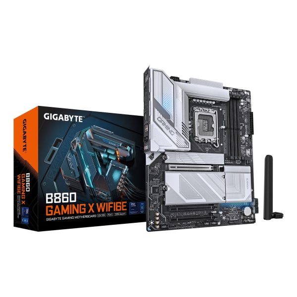 Gigabyte B860 GAMING X WIFI6E Mainboard - Intel Core Ultra CPUs, 12+1+2+1 Phasen VRM, bis zu 9066MHz DDR5, 1xPCIe 5.0 + 2xPCIe 4.0 M.2, 2,5 GbE LAN, WIFI 6E, USB4, Intel, LGA 1851 (Socket V1), Intel Core Ultra (Serie 1), Intel Core Ultra (Series 2), LGA 1