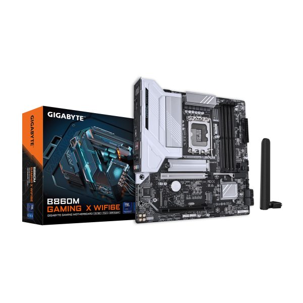 Gigabyte B860M GAMING X WIFI6E Mainboard - Intel Core Ultra CPUs, 8+1+2+2 Phasen VRM, bis zu 9200MHz DDR5, 1xPCIe 5.0 + 1xPCIe 4.0 M.2, 2,5 GbE LAN, WIFI 6E, USB 4, Intel, LGA 1851 (Socket V1), Intel Core Ultra (Serie 1), Intel Core Ultra (Series 2), LGA