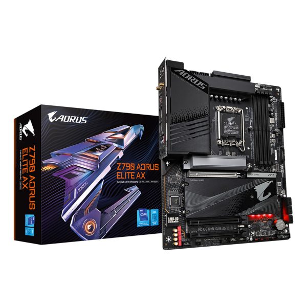 Gigabyte Z790 AORUS ELITE AX Motherboard - Unterstützt Intel Core 14. Generation CPUs, 16*+2+1 Phasen Digital VRM, bis zu 7600MHz DDR5 (OC), 4xPCIe 4.0 M.2, Wi-Fi 6E, 2.5GbE LAN, USB 3.2 Gen 2x2, Intel, LGA 1700, Intel® Celeron®, Intel® Core™ i3, Intel® C