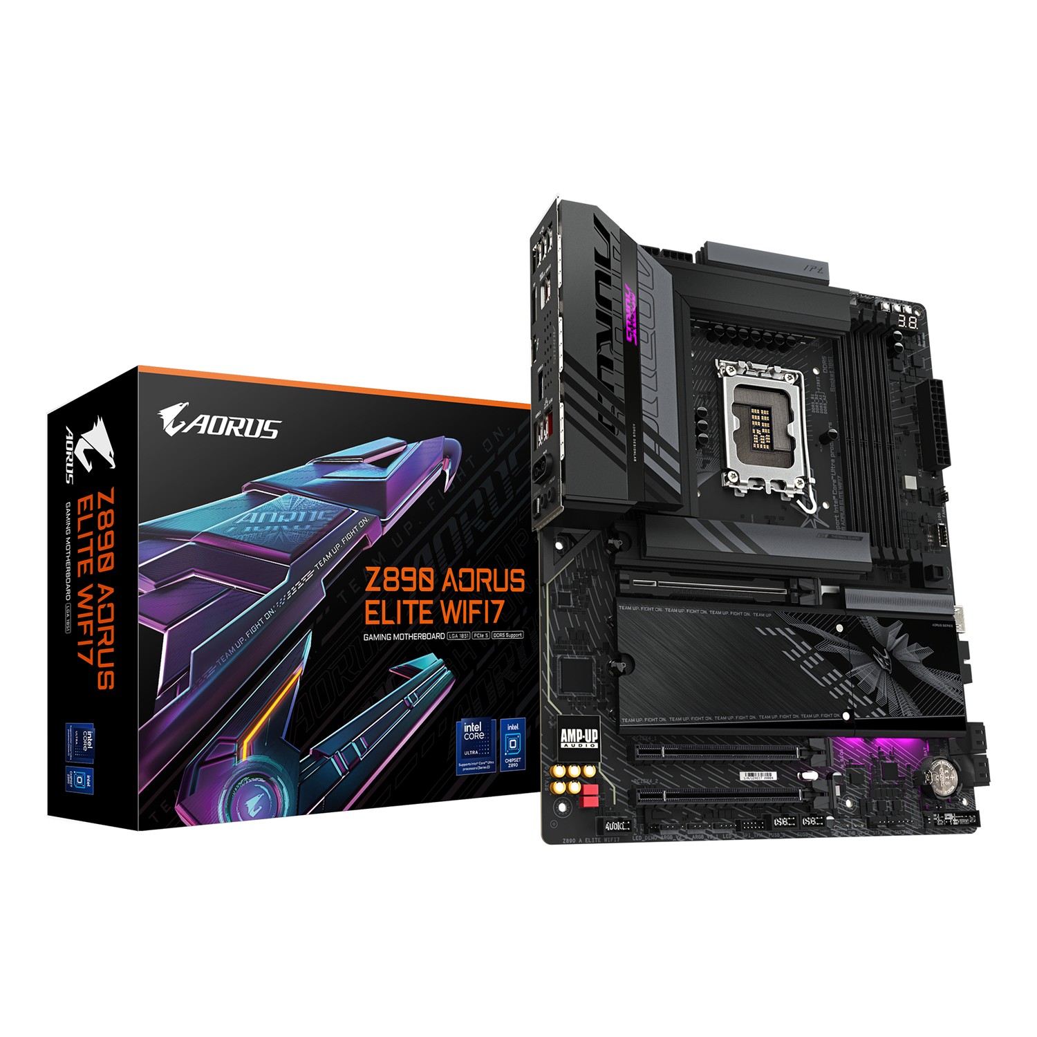 Gigabyte Z890 AORUS ELITE WIFI7 Mainboard - Unterstützt Intel Core Ultra (Serie 2) CPUs, 16+1+2 Phasen VRM, bis zu 8800MHz DDR5 (OC), 1xPCIe 5.0 + 3xPCIe 4.0, Wi-Fi 7, 2.5GbE LAN, Thunderbolt 4, Intel, LGA 1851 (Socket V1), Intel Core Ultra (Series 2), LG