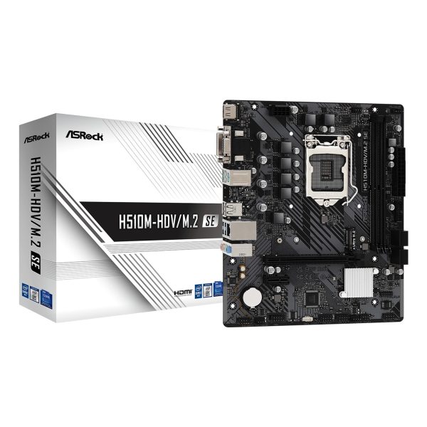 Zweites Bild vonASRock H510M-HDV/M.2 SE, Intel, LGA 1200 (Socket H5), DDR4-SDRAM, 64 GB, DIMM, Zweikanalig