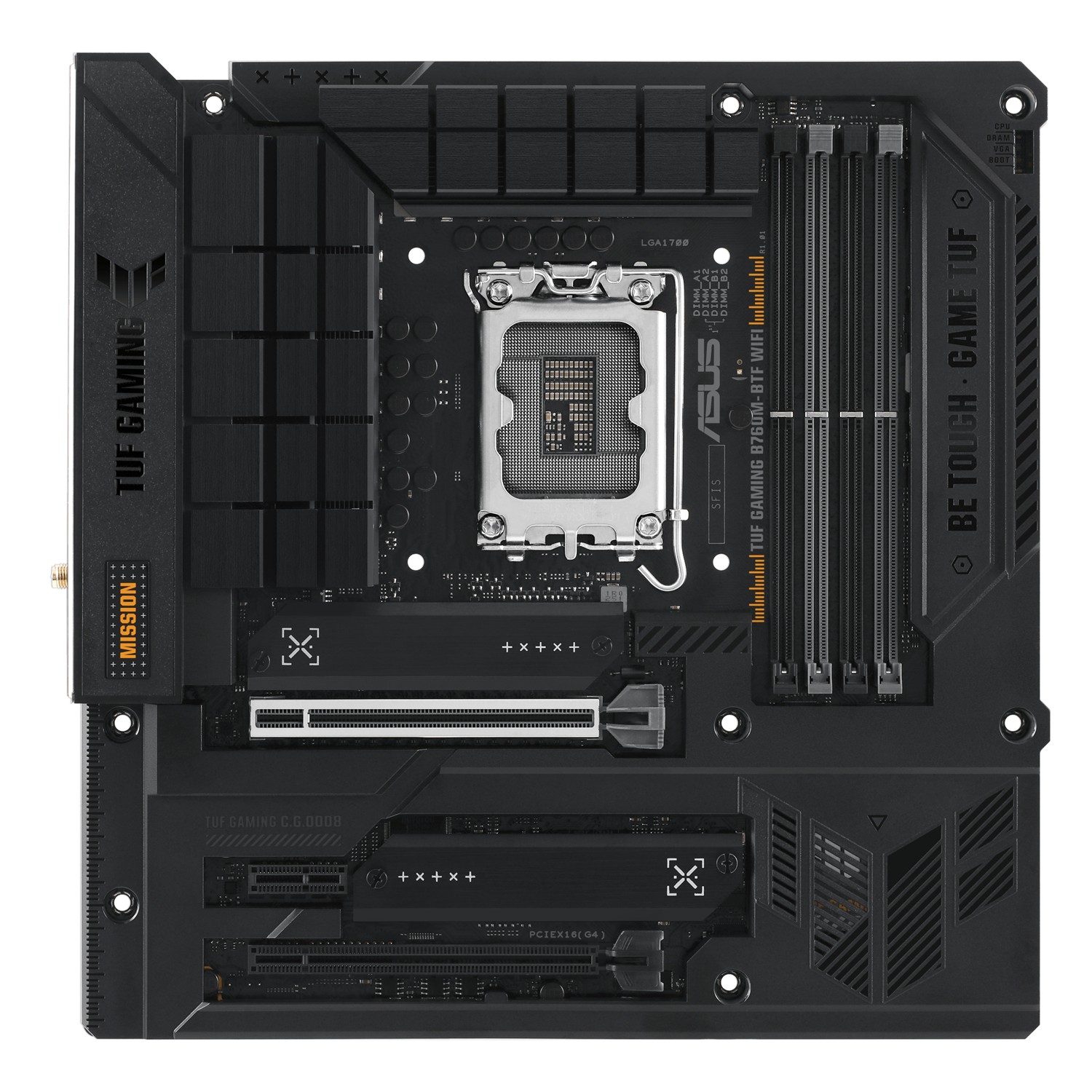 ASUS TUF GAMING B760M-BTF WIFI, Intel, LGA 1700, Intel® Celeron®, Intel® Core™ i3, Intel® Core™ i5, Intel® Core™ i7, Intel® Core™ i9,..., LGA 1700, DDR5-SDRAM, 192 GB