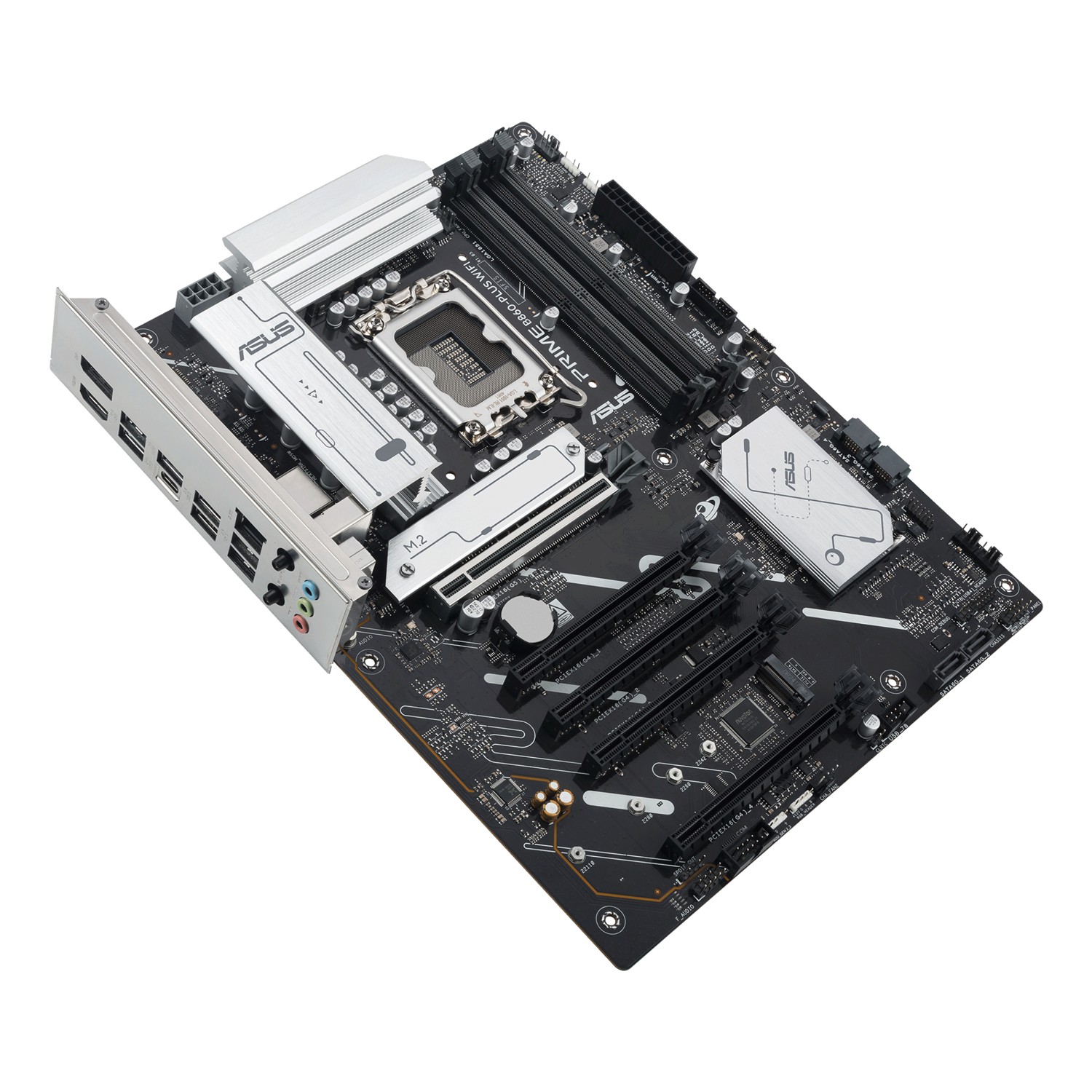 Zweites Bild vonASUS PRIME B860-PLUS WIFI, Intel, LGA 1851 (Socket V1), Intel Core Ultra (Series 2), LGA 1851, DDR5-SDRAM, 256 GB