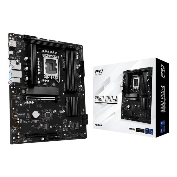 ASRock B860 Pro-A, Intel, LGA 1851 (Socket V1), DDR5-SDRAM, 256 GB, DIMM, Zweikanalig
