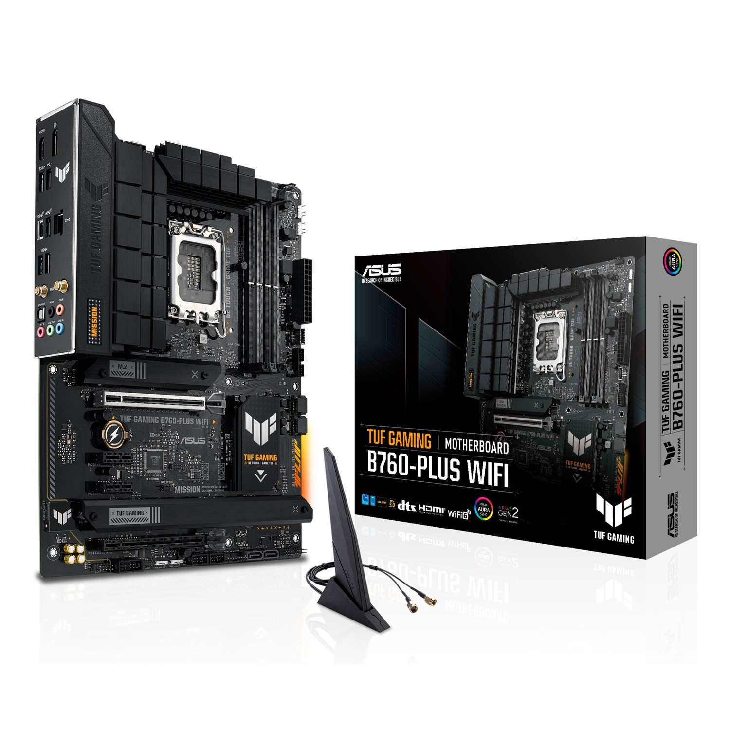 ASUS TUF Gaming B760-Plus WIFI, Intel, LGA 1700, Intel® Celeron®, Intel® Core™ i3, Intel® Core™ i5, Intel® Core™ i7, LGA 1700, DDR5-SDRAM, 128 GB