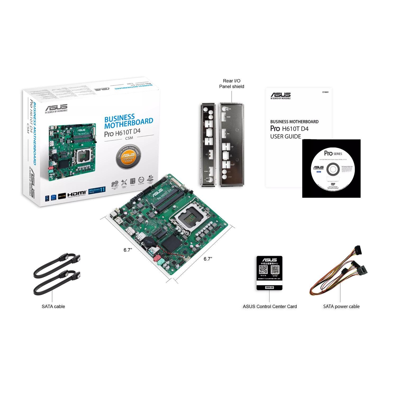Zweites Bild vonASUS Pro H610T D4-CSM, Intel, LGA 1700, Intel® Celeron®, Intel® Core™ i3, Intel® Core™ i5, Intel® Core™ i7, Intel® Core™ i9, Intel® Pentium®, DDR4-SDRAM, 64 GB, SO-DIMM