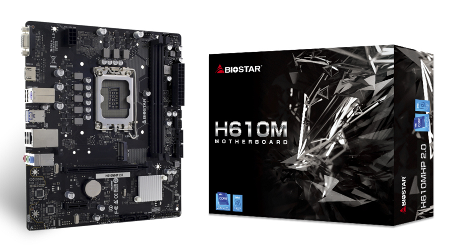 Biostar H610MHP 2.0, Intel, LGA 1700, Intel® Celeron®, Intel Core i3 12th Gen, Intel Core i3 13th Gen, Intel Core i3 14th Gen, Intel..., 65 W, DDR4-SDRAM, 64 GB