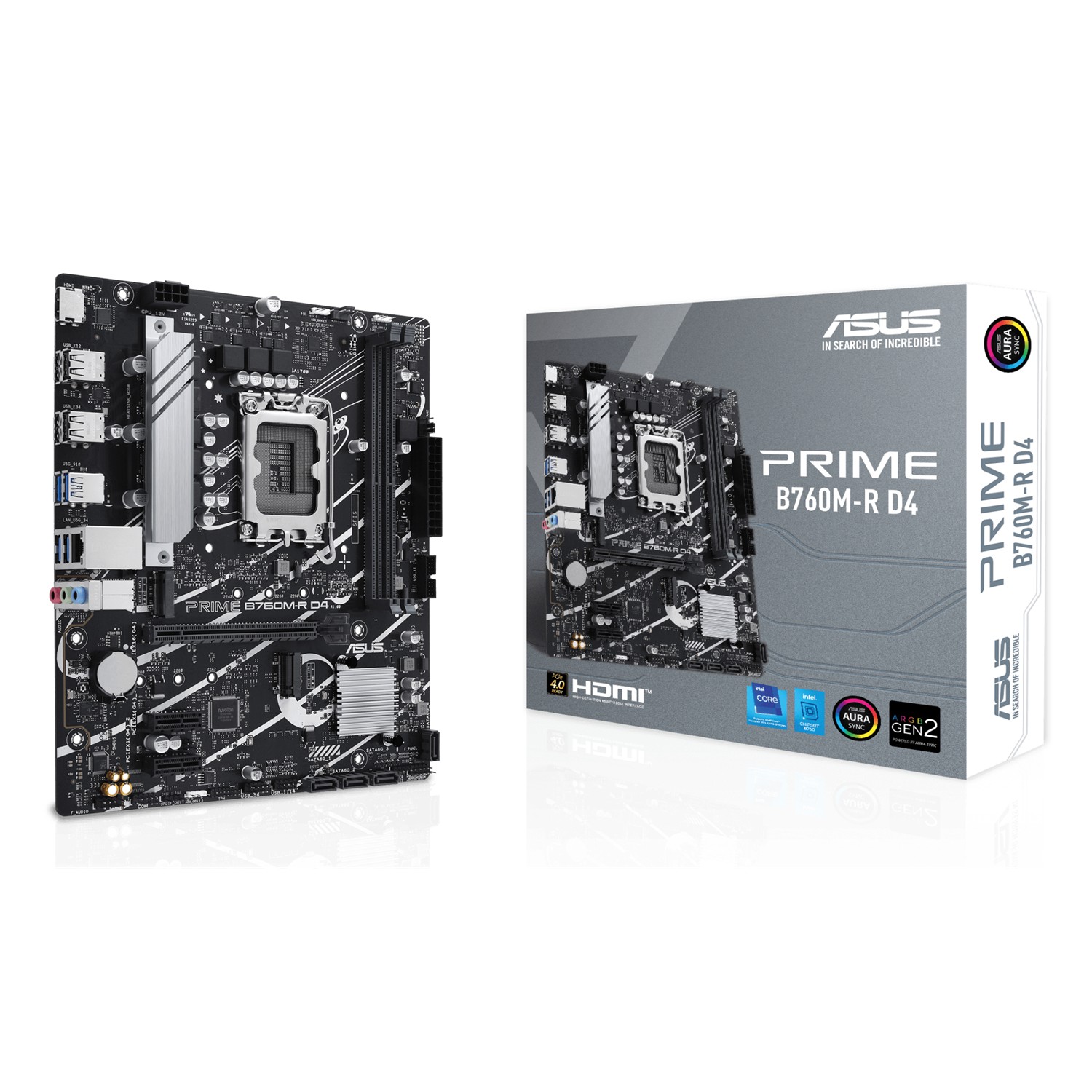 ASUS PRIME B760M-R D4, Intel, LGA 1700, Intel Core i9 14th Gen, Intel Core i3 12th Gen, Intel Core i3 13th Gen, Intel Core i5 12th Gen,..., LGA 1700, DDR4-SDRAM, 64 GB