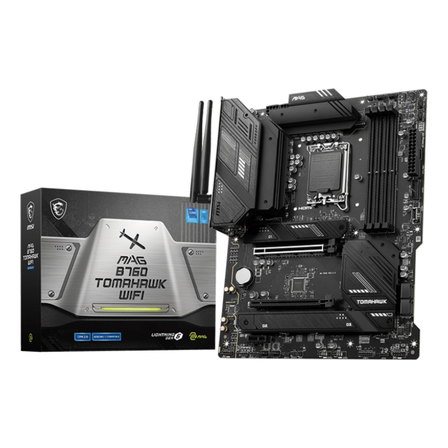 MSI MAG B760 TOMAHAWK WIFI, Intel, LGA 1700, Intel® Celeron®, Intel® Pentium® Gold, LGA 1700, DDR5-SDRAM, 128 GB