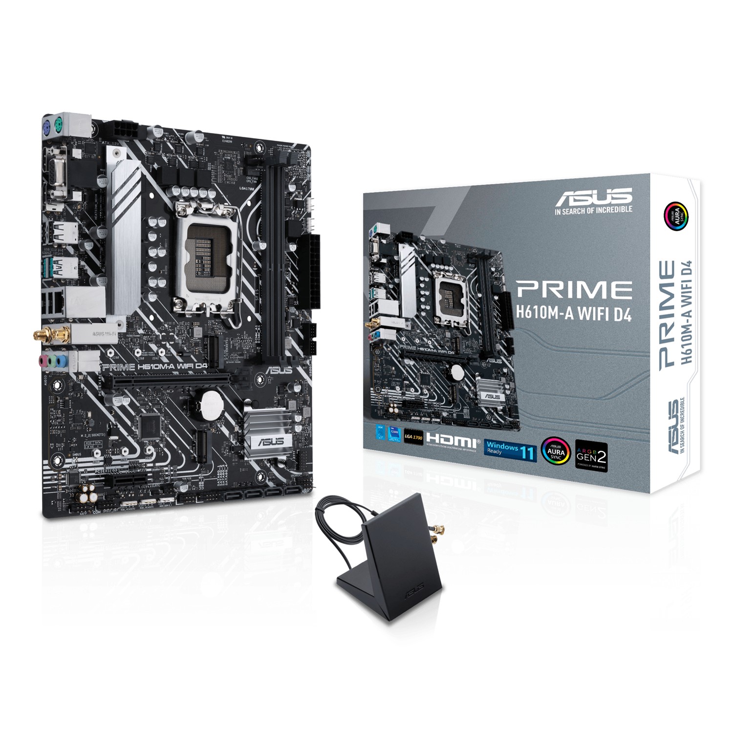 ASUS PRIME H610M-A WIFI D4, Intel, LGA 1700, Intel® Celeron®, Intel® Core™ i3, Intel® Core™ i5, Intel® Core™ i7, Intel® Core™ i9,..., DDR4-SDRAM, 64 GB, DIMM