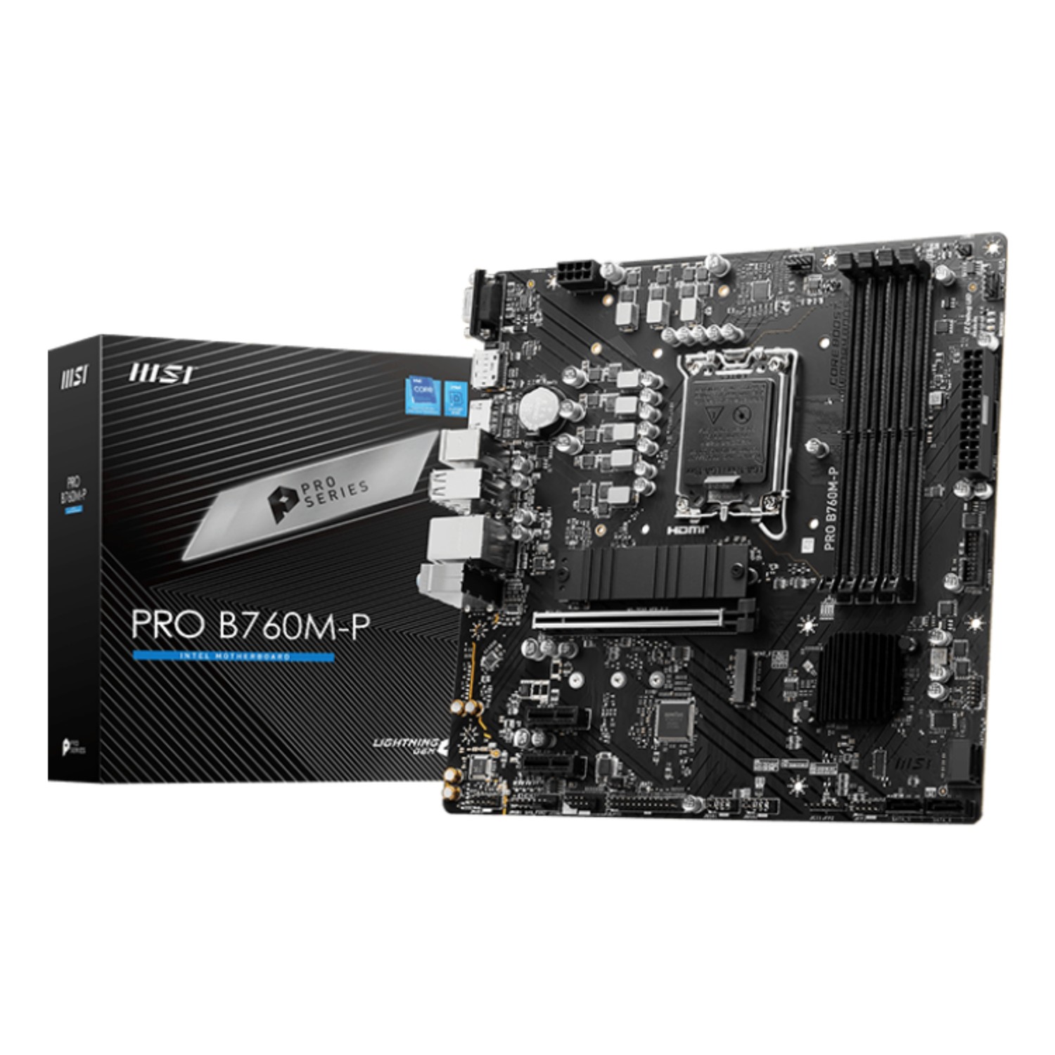 MSI PRO B760M-P, Intel, LGA 1700, Intel® Celeron®, Intel® Pentium® Gold, LGA 1700, DDR5-SDRAM, 192 GB