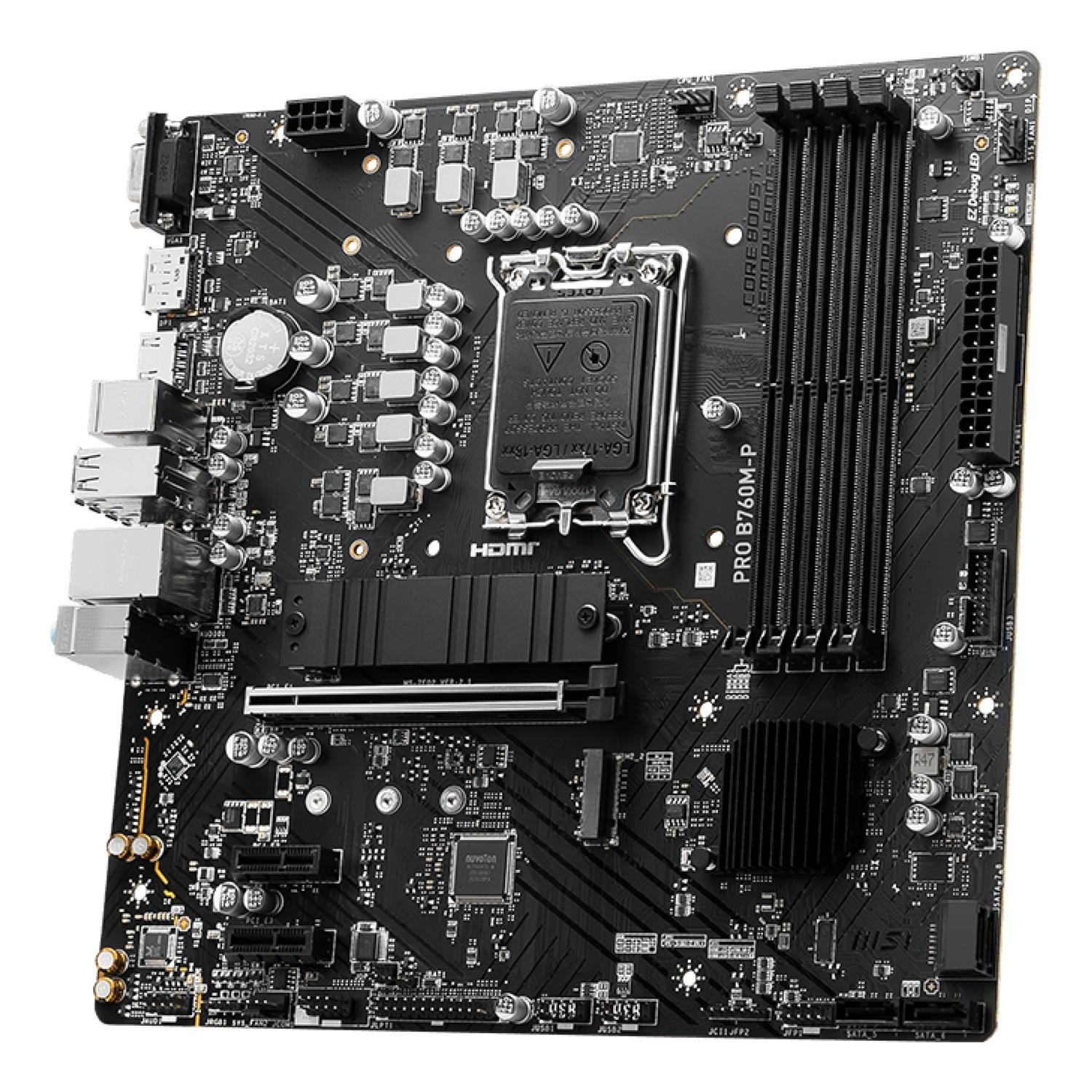 Zweites Bild vonMSI PRO B760M-P, Intel, LGA 1700, Intel® Celeron®, Intel® Pentium® Gold, LGA 1700, DDR5-SDRAM, 192 GB