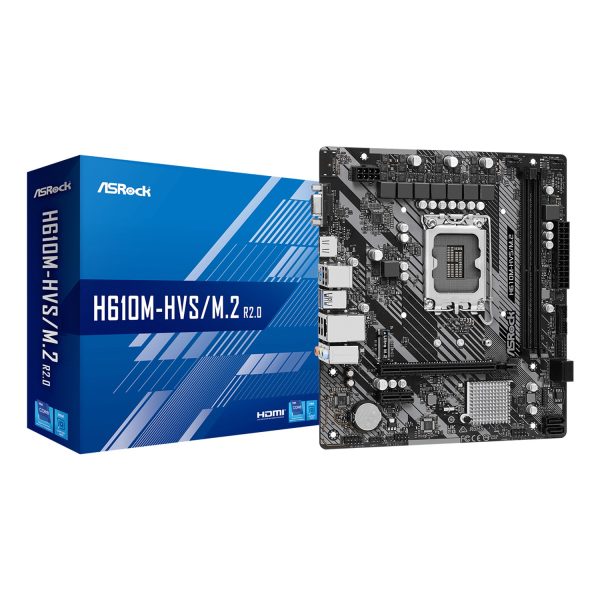 ASRock H610M-HVS/M.2 R2.0, Intel, LGA 1700, Intel® Core™ i3, Intel® Core™ i5, Intel® Core™ i7, DDR4-SDRAM, 64 GB, DIMM