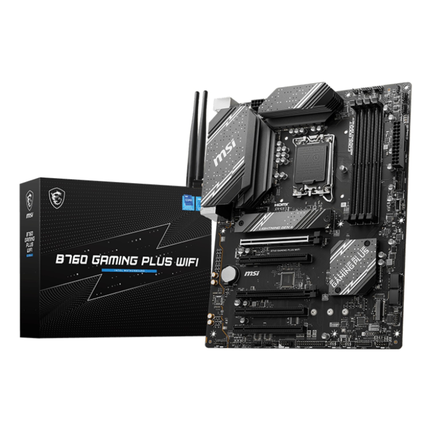 MSI B760 GAMING PLUS WIFI, Intel, LGA 1700, Intel® Celeron®, Intel® Pentium® Gold, DDR5-SDRAM, 192 GB, DIMM