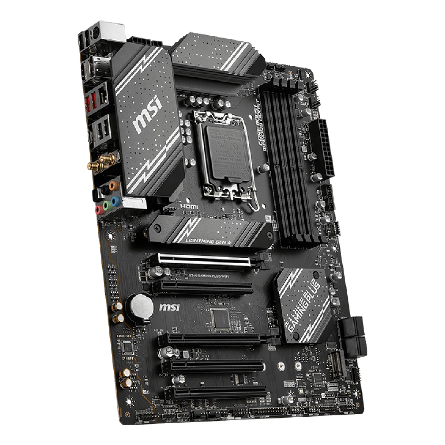 Zweites Bild vonMSI B760 GAMING PLUS WIFI, Intel, LGA 1700, Intel® Celeron®, Intel® Pentium® Gold, DDR5-SDRAM, 192 GB, DIMM