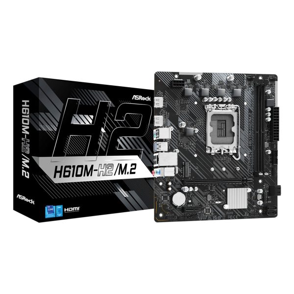 ASRock H610M-H2/M.2, Intel, LGA 1700, Intel Core i3 12th Gen, Intel Core i3 13th Gen, Intel Core i3 14th Gen, Intel Core i5 12th Gen,..., DDR4-SDRAM, 64 GB, DIMM