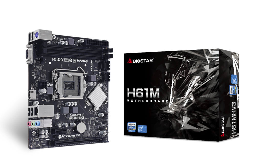 Biostar H61MHV3, Intel, LGA 1155 (Socket H2), Intel® Celeron®, Intel® Core™ i3, Intel® Core™ i5, Intel® Core™ i7, Intel® Pentium®, LGA 1155 (Socket H2), DDR3-SDRAM, DIMM