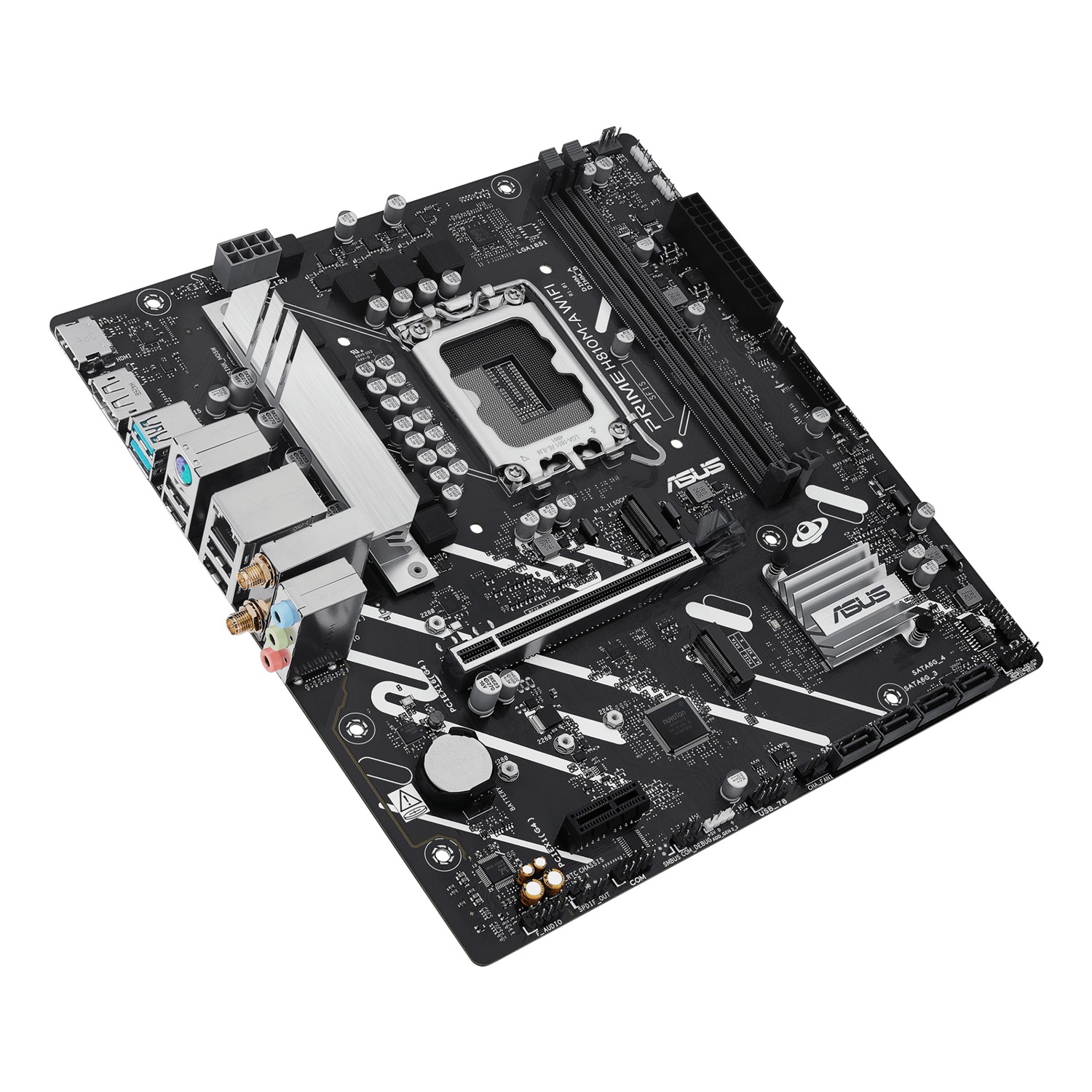Zweites Bild vonASUS PRIME H810M-A WIFI, Intel, LGA 1851 (Socket V1), Intel Core Ultra (Series 2), LGA 1851, DDR5-SDRAM, 128 GB
