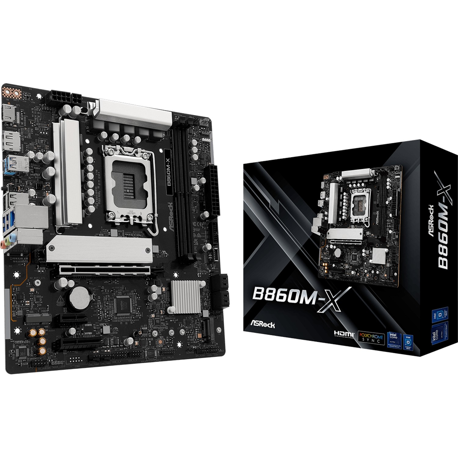 ASRock B860M-X, Intel, LGA 1851 (Socket V1), Intel Core Ultra (Series 2), DDR5-SDRAM, 128 GB, DIMM