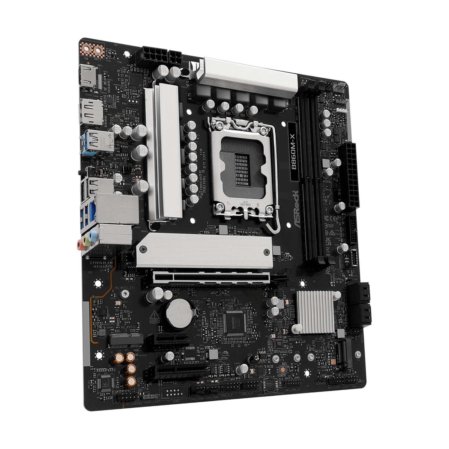 Zweites Bild vonASRock B860M-X, Intel, LGA 1851 (Socket V1), Intel Core Ultra (Series 2), DDR5-SDRAM, 128 GB, DIMM