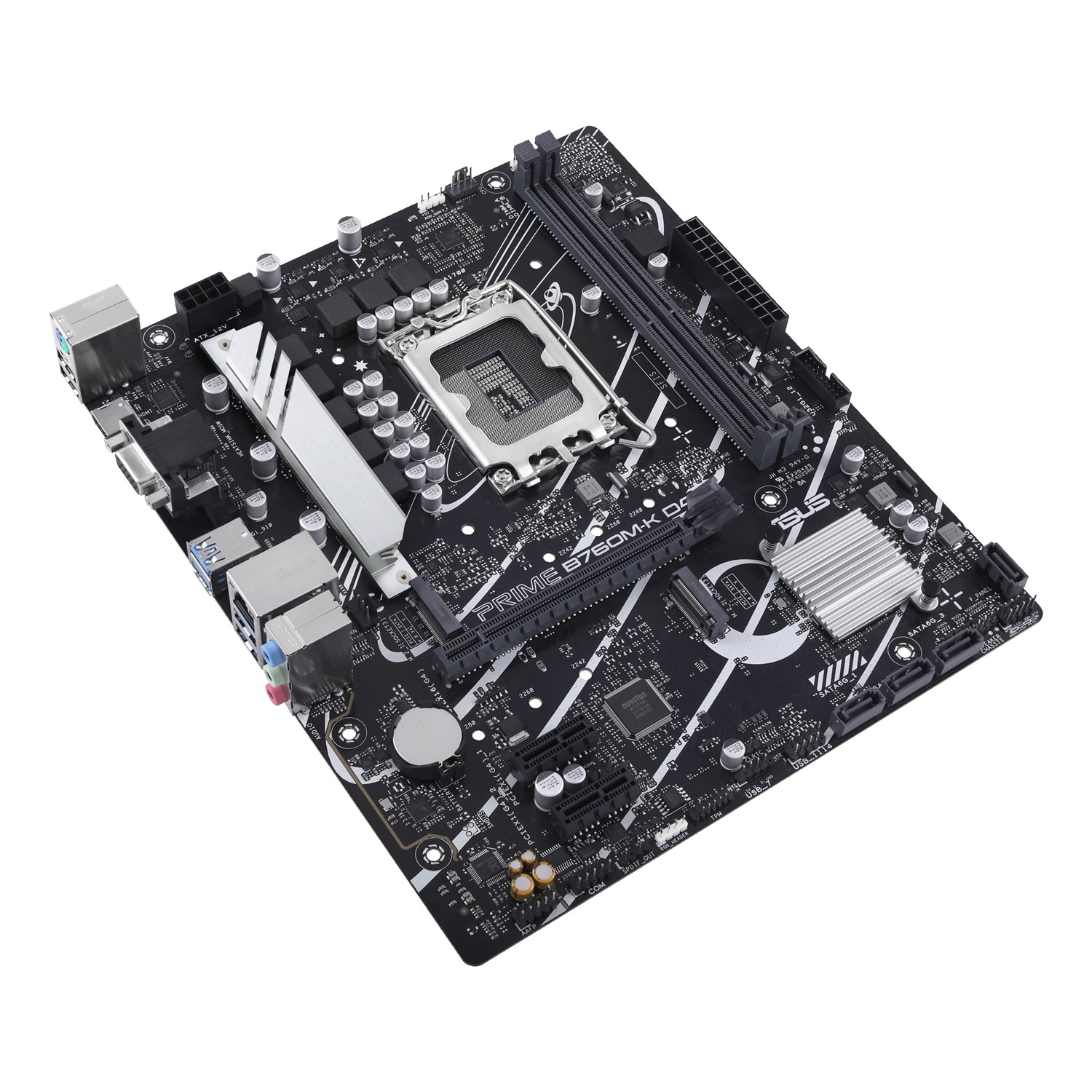 Zweites Bild vonASUS PRIME B760M-K D4, Intel, LGA 1700, Intel® Celeron®, Intel® Core™ i3, Intel® Core™ i5, Intel® Core™ i7, Intel® Core™ i9,..., LGA 1700, DDR4-SDRAM, 64 GB